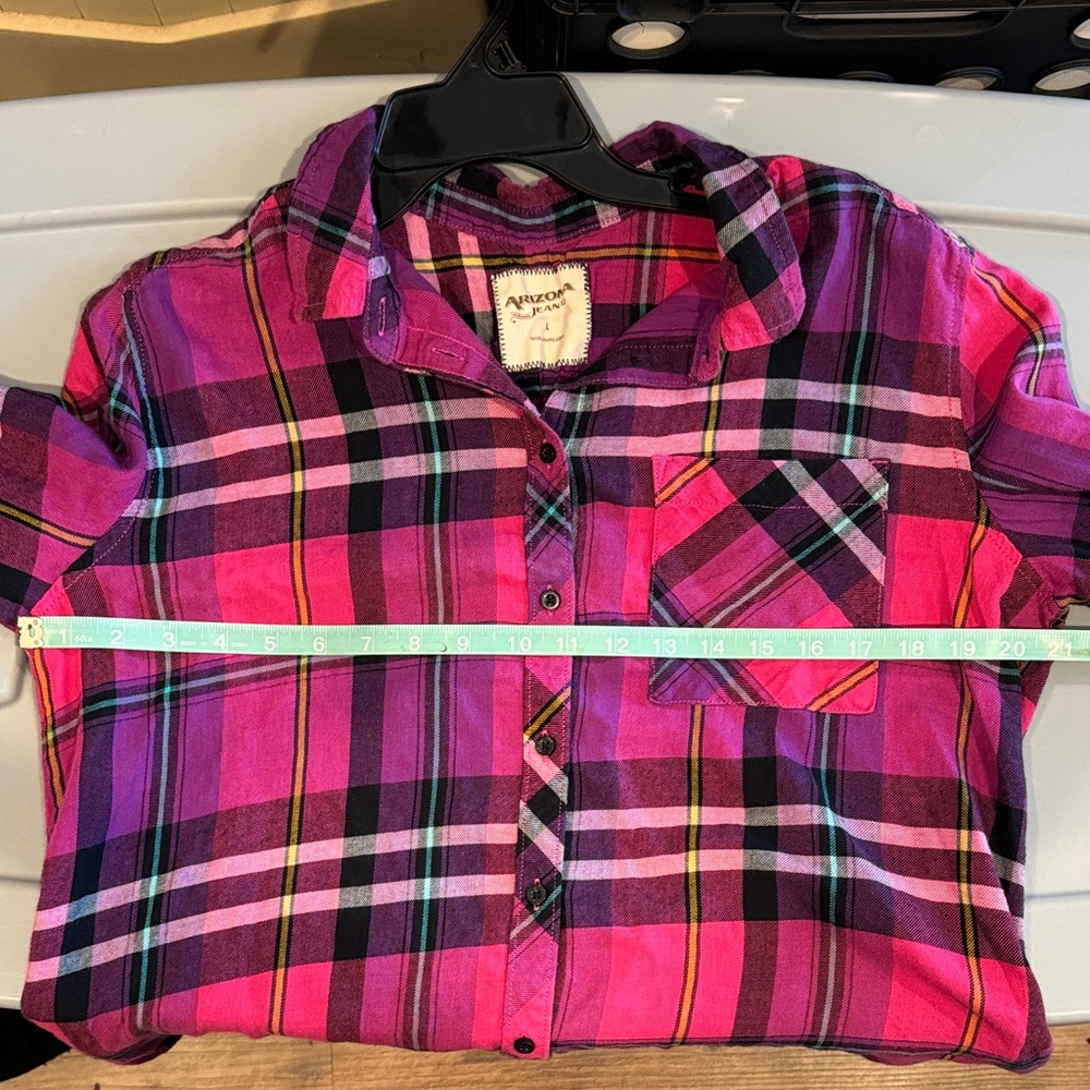 Arizona Jean Company — Plaid Flannel Button-Down in Pink and Purple - Picture 9 of 9